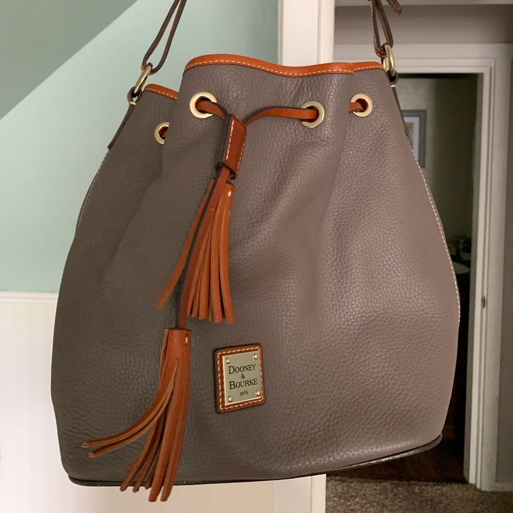 Dooney & Bourke Pebble Leather Drawstring Bag
